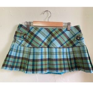 Vintage Abercrombie & Fitch pleated plaid mini skirt 90s 00s